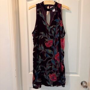 Band of Gypsies Velvet Floral Mini Dress in Wine. Perfect festival outfit!